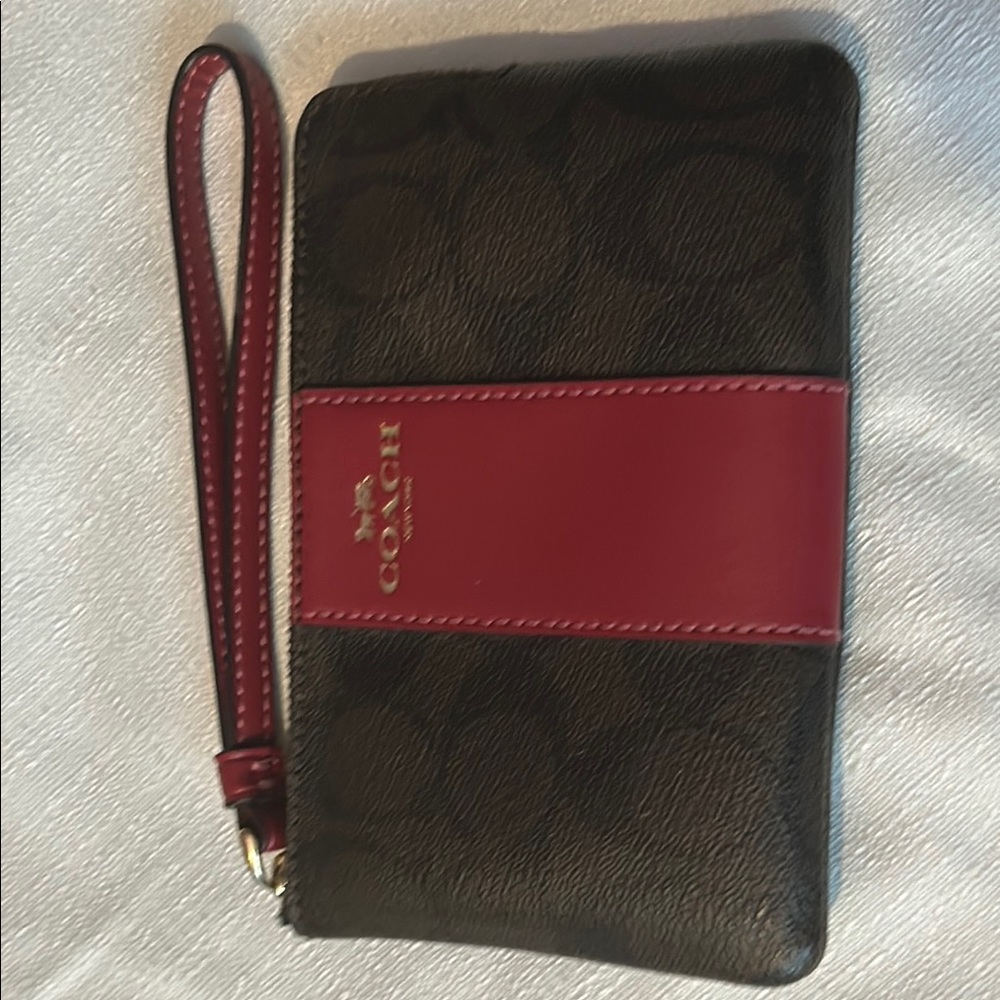 Coach Black and Red Wristlet